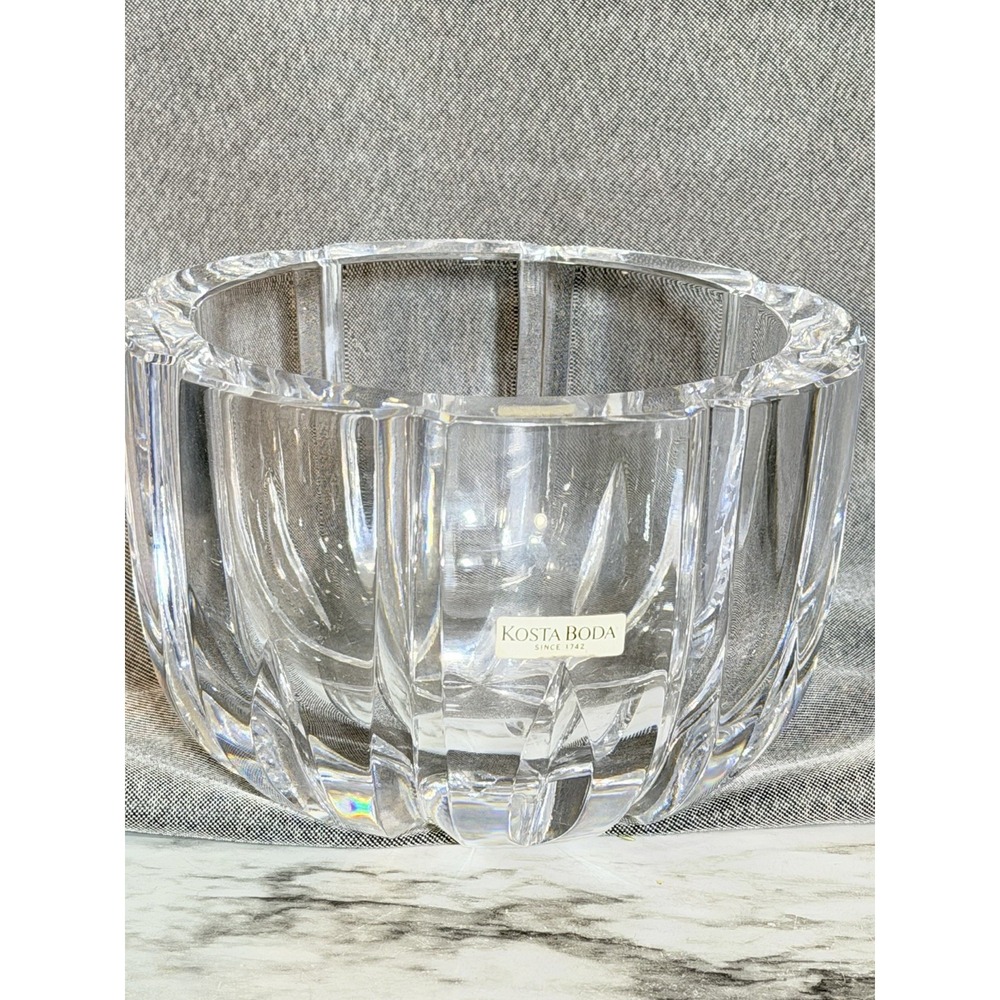 Stunning Kosta Boda Crystal Vase/Bowl 5"D x 3.5"H ~ 3.4lb (A3191)
